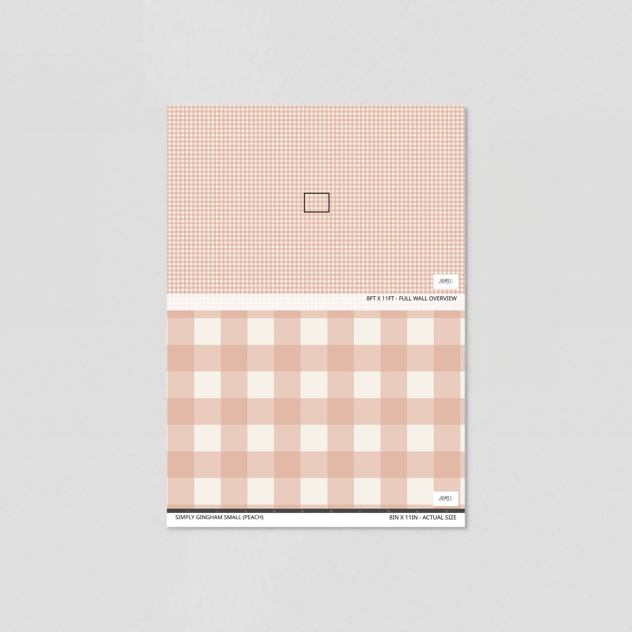 Simply Gingham Small (Peach) Wallpaper