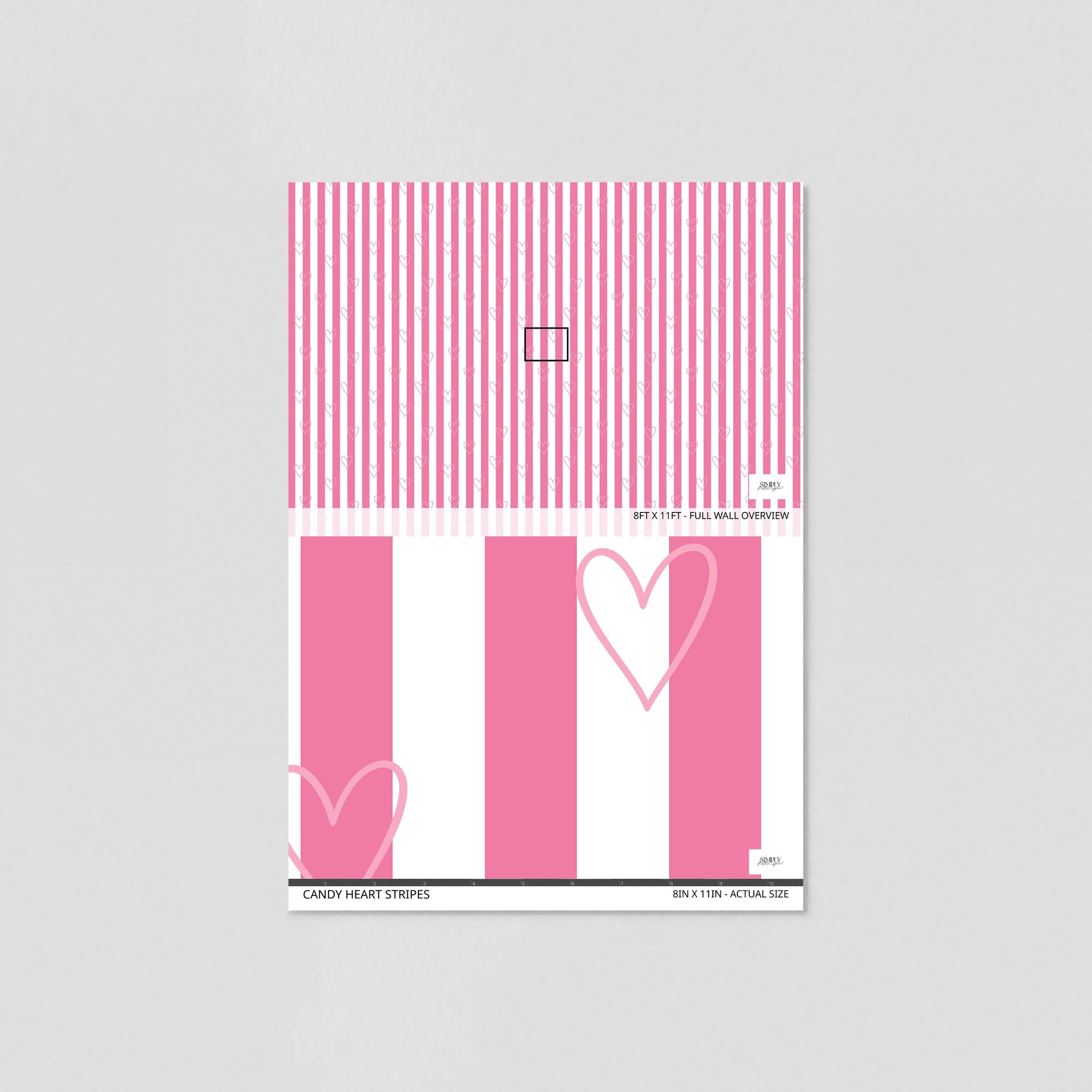 Candy Heart Stripes Wallpaper