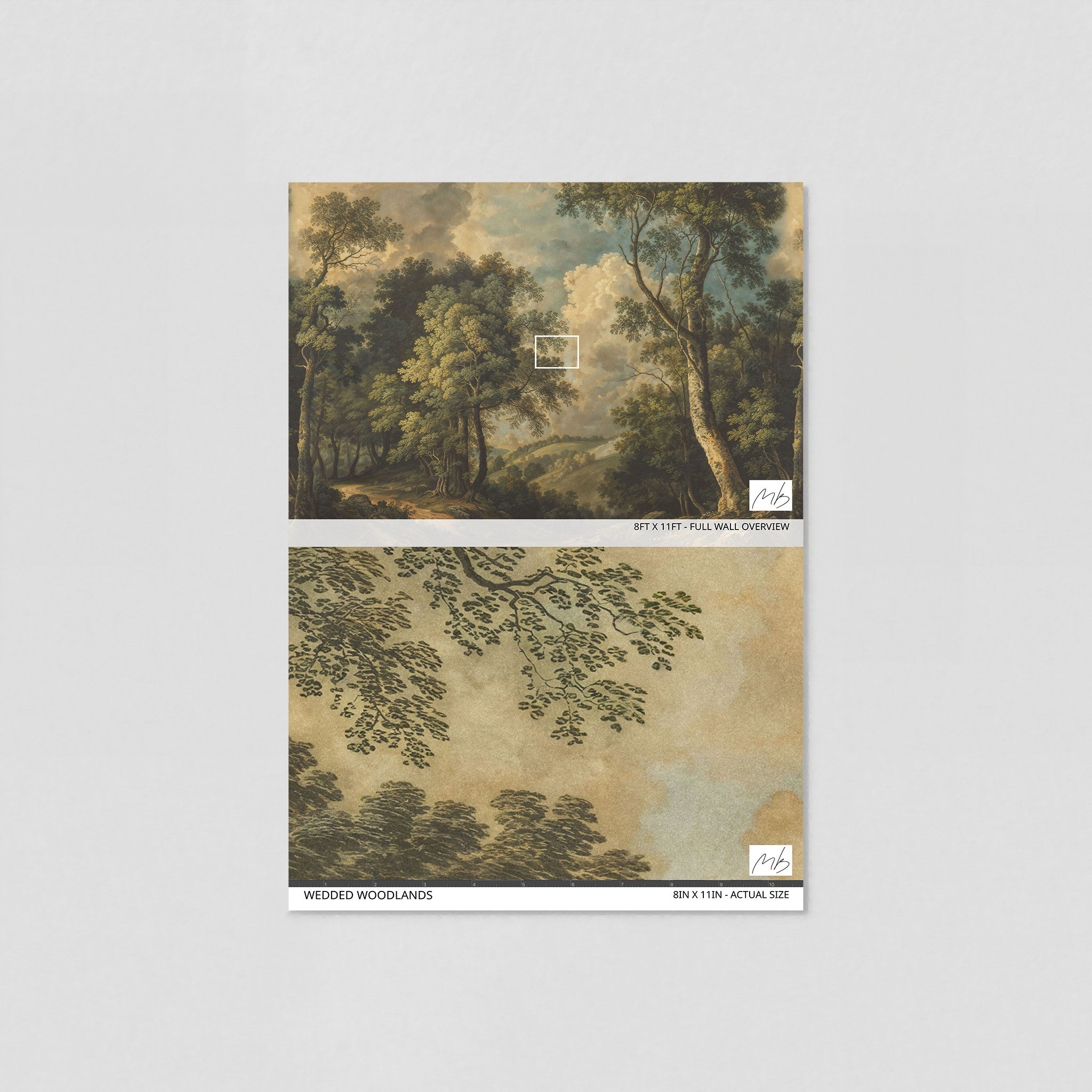 Wedded Woodland's Wallpaper - 8 FT H X 10 FT W Peel and Stick