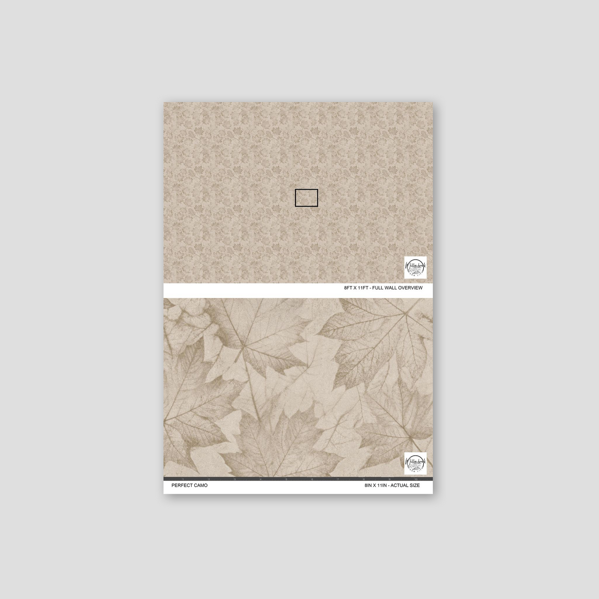 Sepia-toned leaf wallpaper with subtle floral pattern for a serene ambiance.