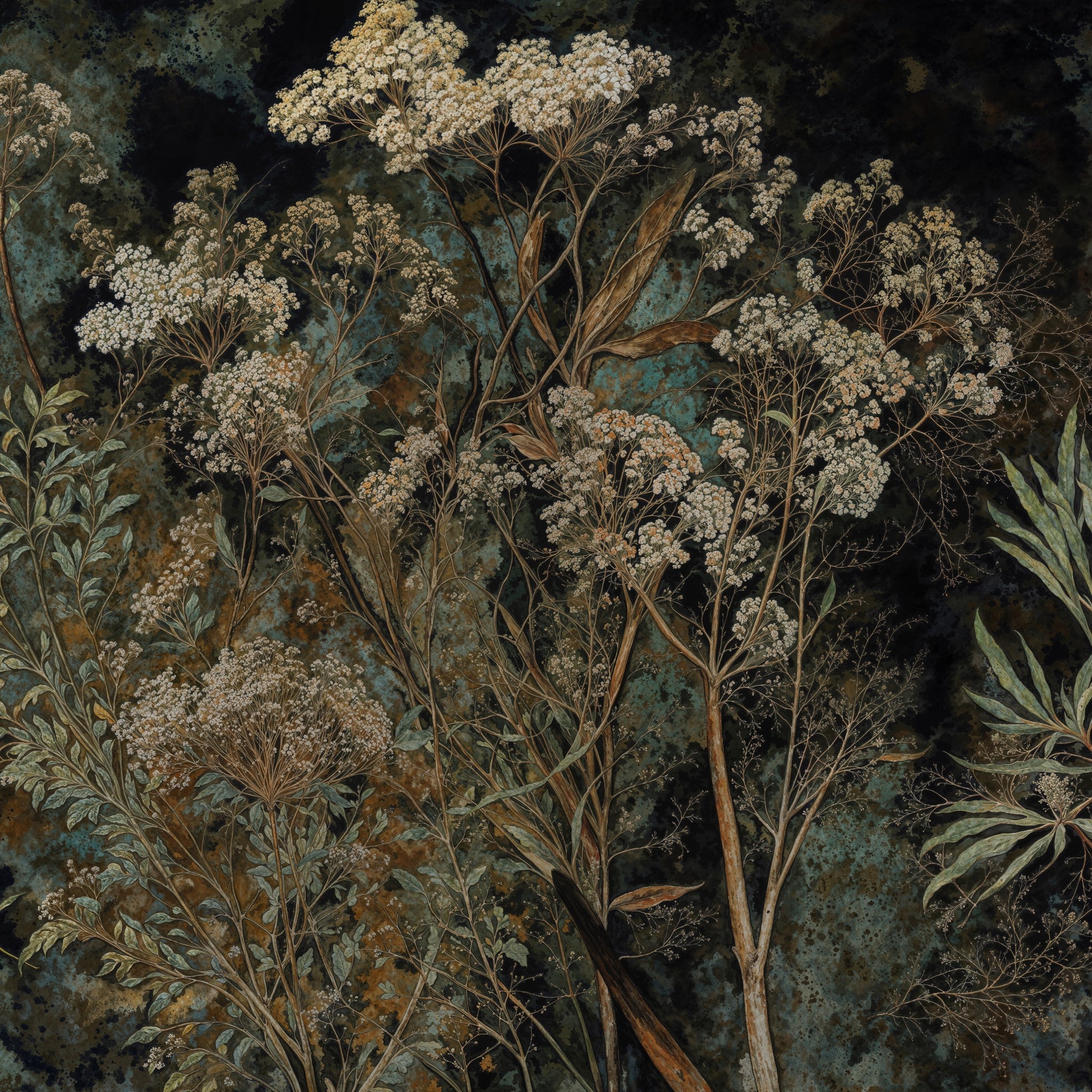 Copper Garden Wallpaper - 8 FT H X 15 FT W Traditional