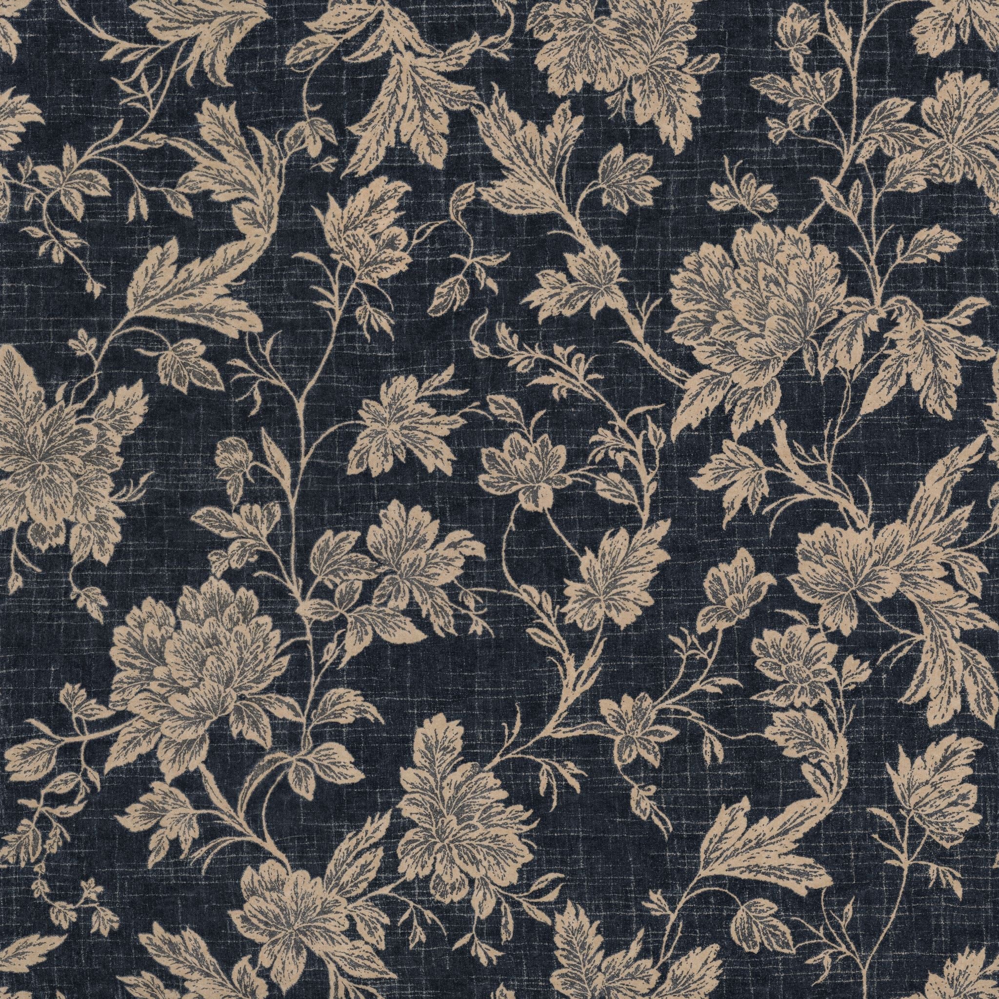 Denim Blooms Wallpaper - 8 FT H X 8 FT W Traditional