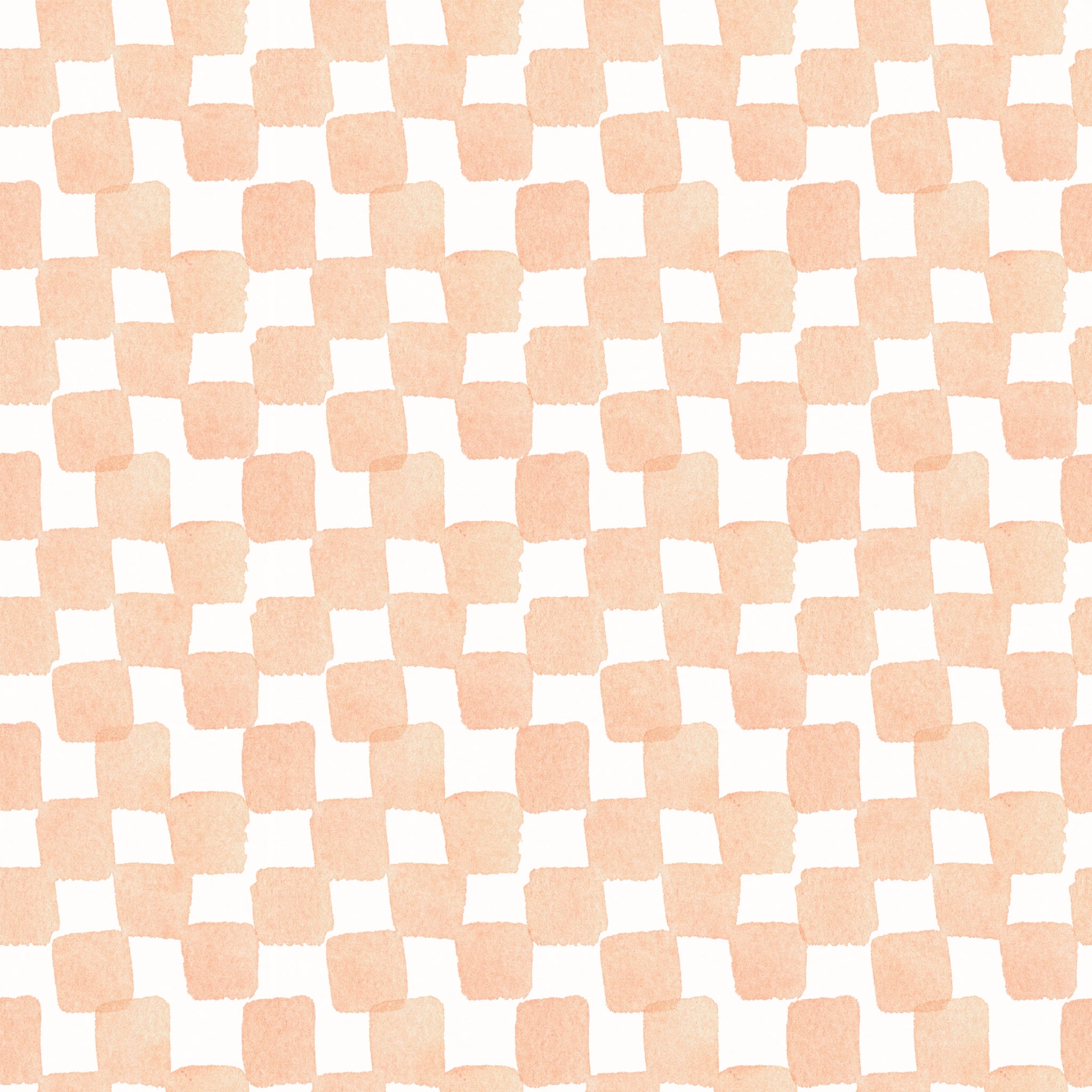 Alt: "Wall Blush Peachy Plaid Wallpaper pattern detail, ideal for a contemporary living room accent wall."