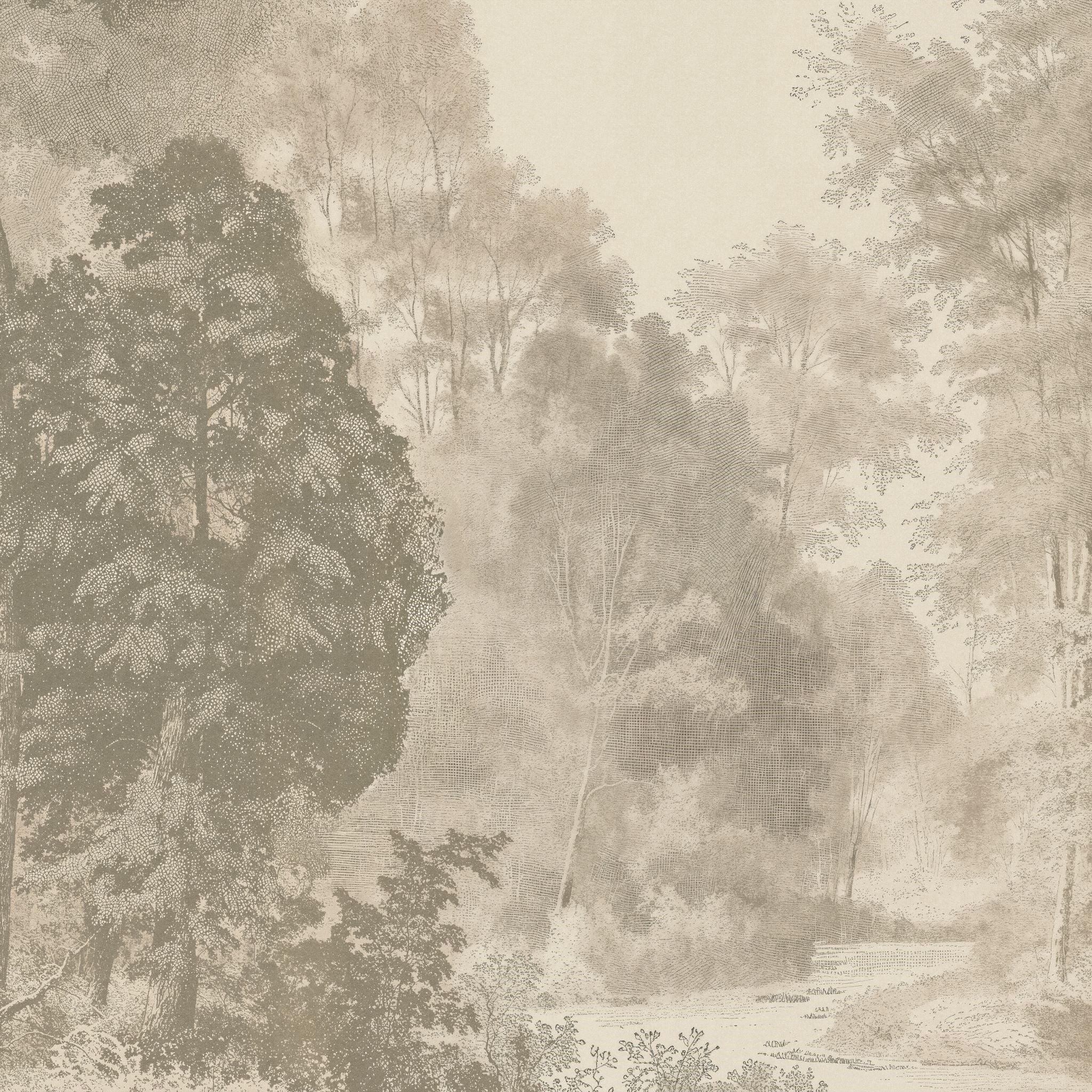 Misty Glens Wallpaper - 8 FT H X 17 FT W Traditional