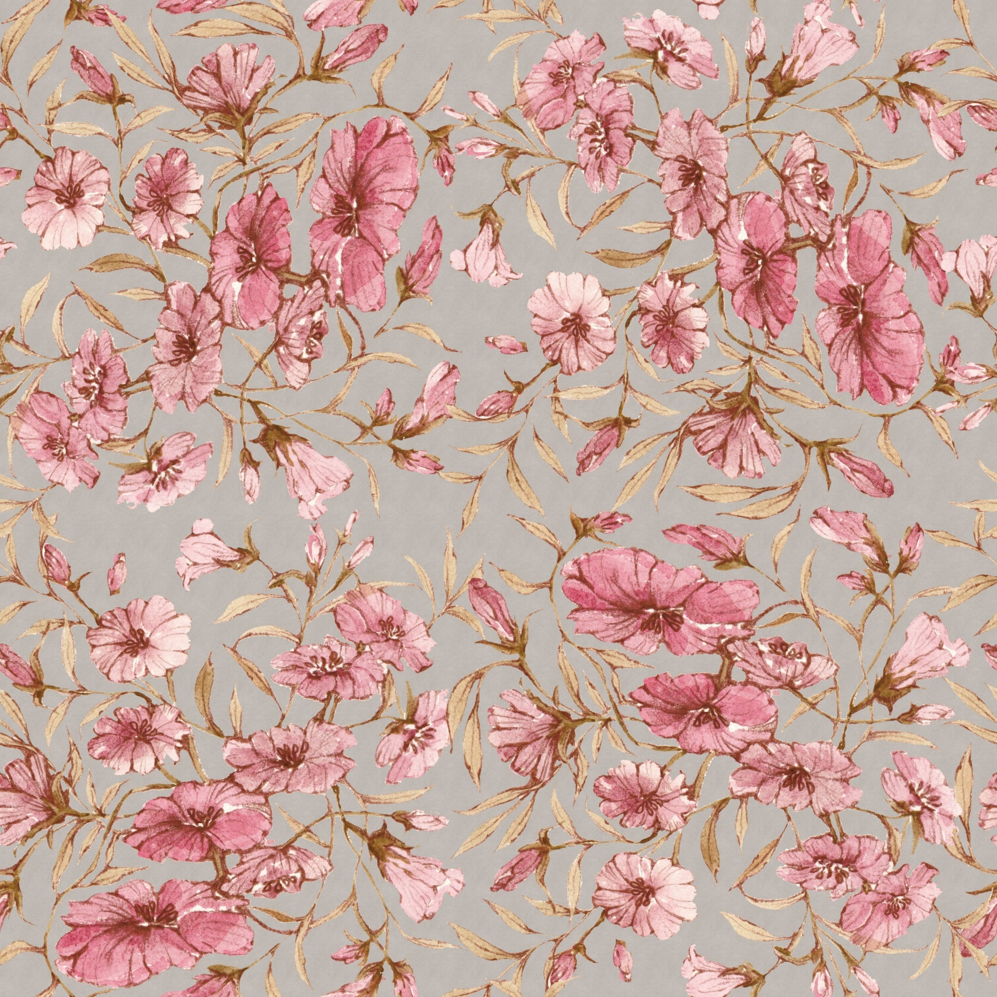 "Rebecca Wallpaper by Wall Blush featuring elegant floral pattern ideal for enhancing the ambiance of a living room space."