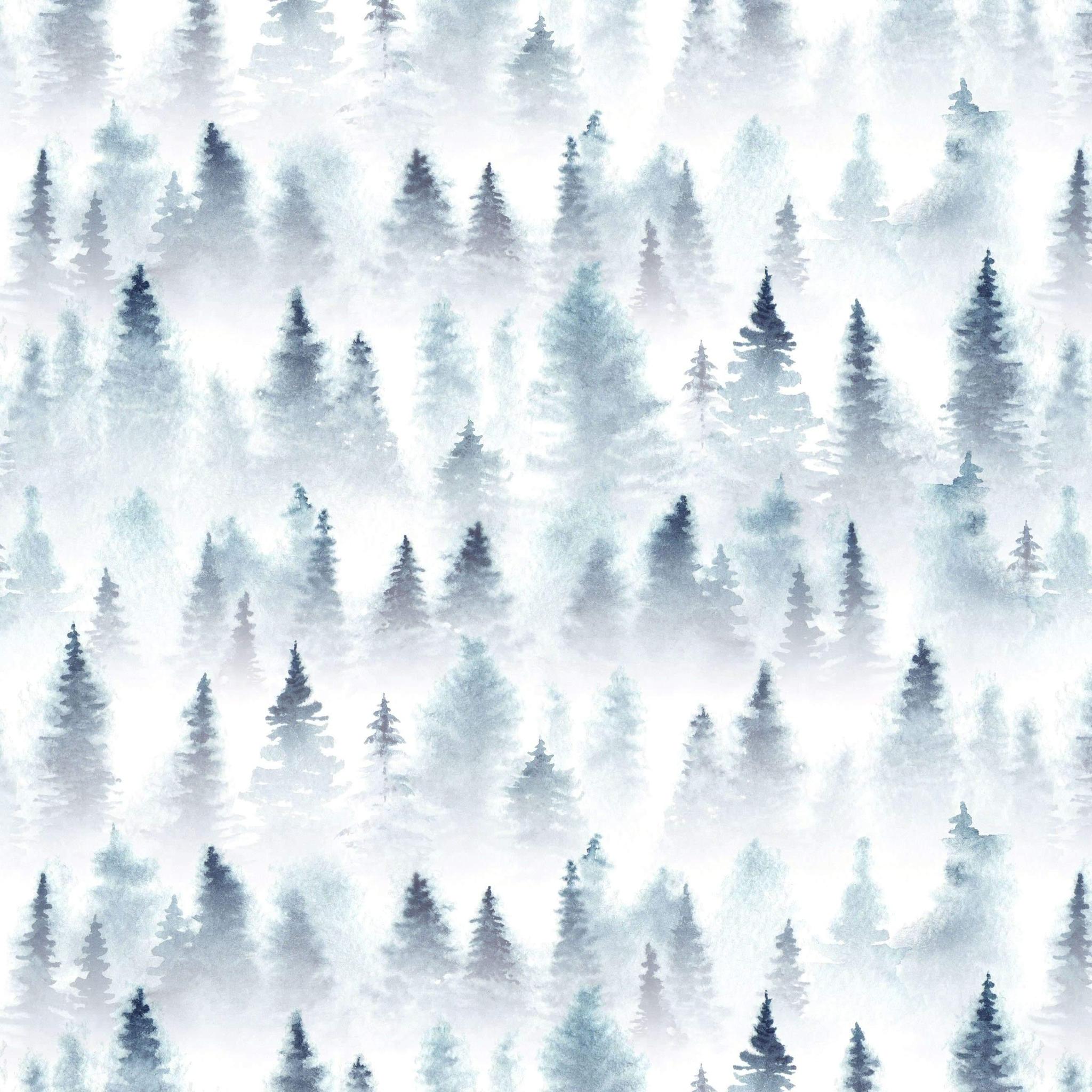 Wanderer Wallpaper by Wall Blush in modern living room setting highlighting elegant tree design focus
