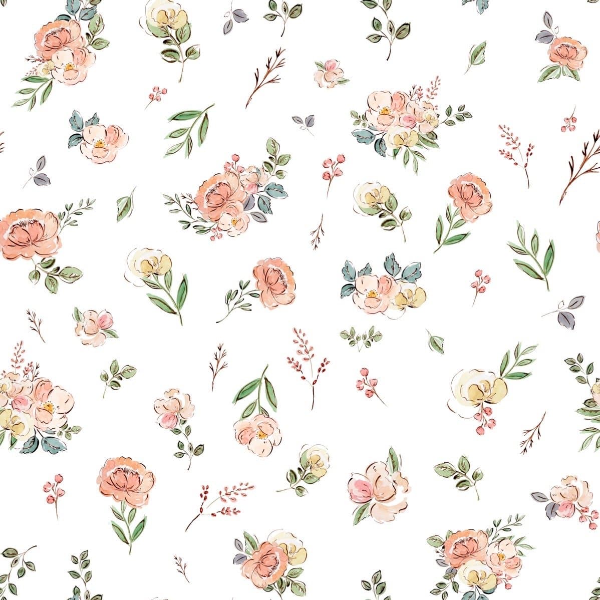 "Wall Blush's The Cosette - Floral Wallpaper design showcased in a well-lit modern bedroom setting, highlighting style and patterns."