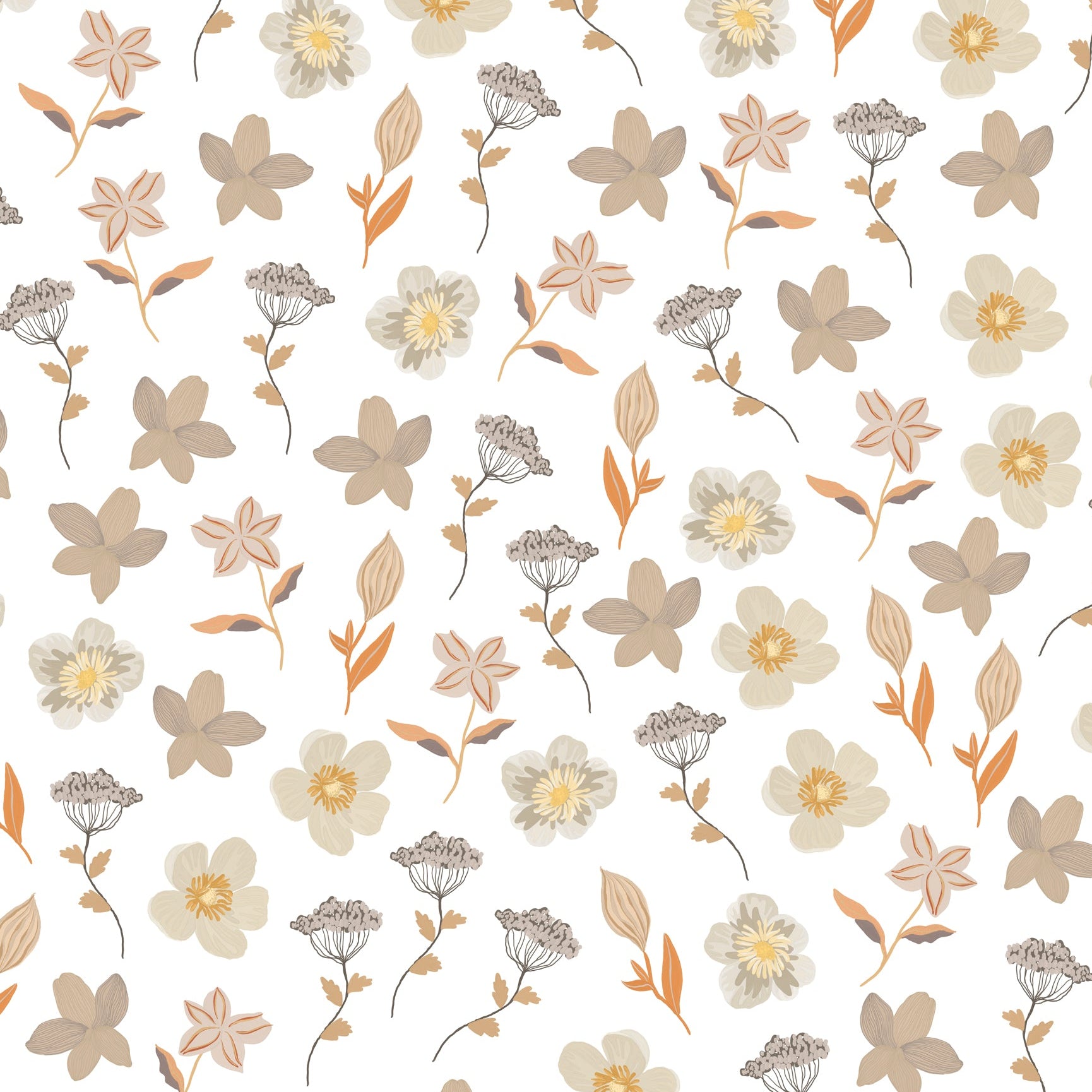 "Aria Wallpaper by Wall Blush with floral pattern in a home setting, perfect for enhancing the ambiance of a living room."