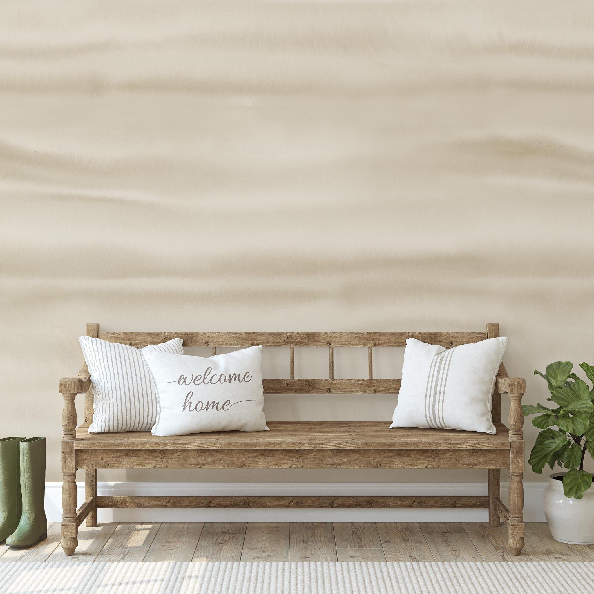 Fraya (Oatmeal) Wallpaper from The Ania Zwara Line enhancing a modern entryway's ambience.
