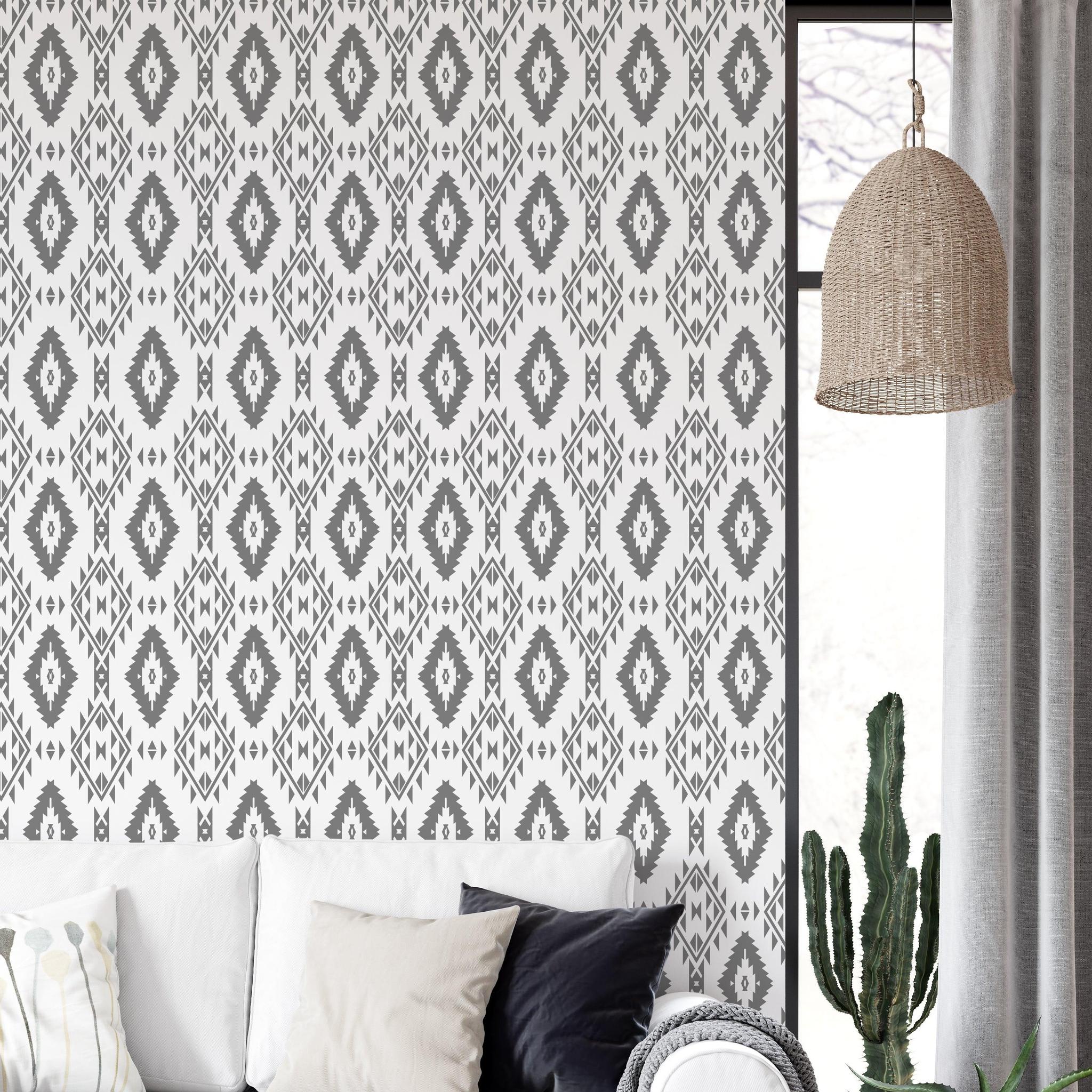 The MB Line YEEHAWT (Dark) Wallpaper featuring in modern living room decor.
